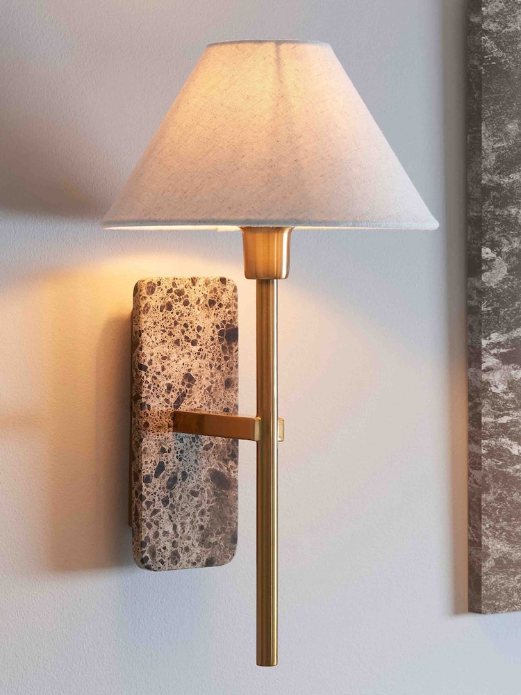 Gallery Home Dark Brown Faro Marble Wall Light - Image 1 of 4