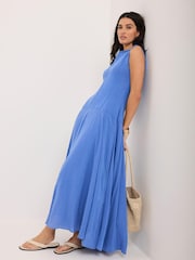 Mint Velvet Blue Cotton Blend Midi Dress - Image 1 of 7