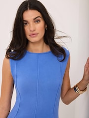 Mint Velvet Blue Cotton Blend Midi Dress - Image 5 of 7