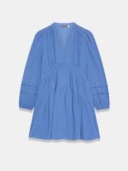 Mint Velvet Blue Cotton Mini Dress - Image 7 of 8