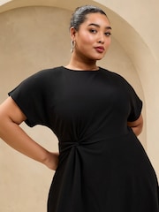 Lipsy Black Knot Side Midi Dress - Image 2 of 4