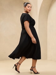 Lipsy Black Knot Side Midi Dress - Image 3 of 4