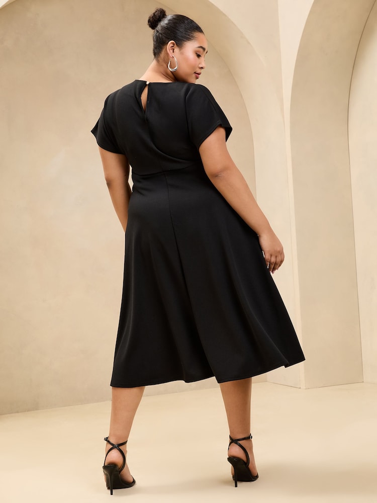 Lipsy Black Knot Side Midi Dress - Image 4 of 4