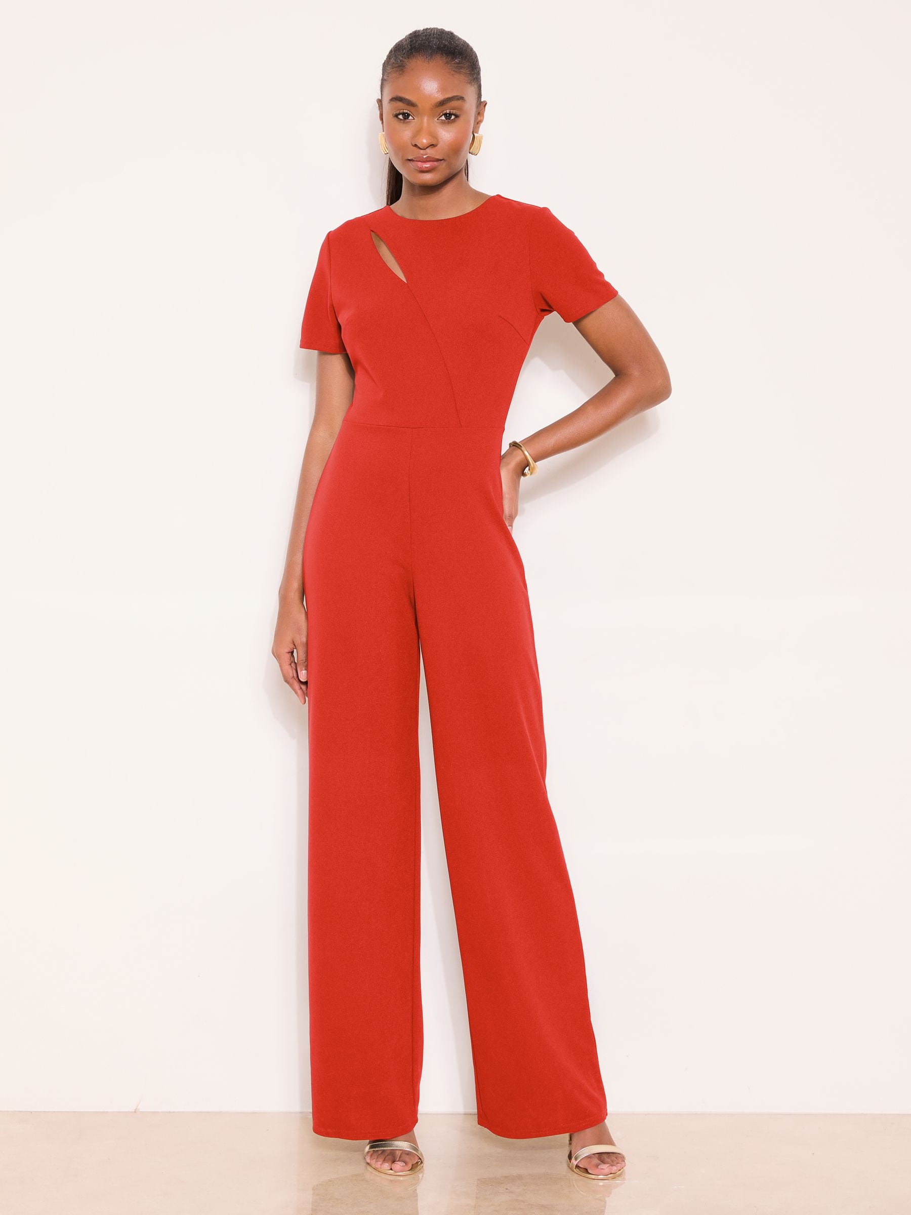 Buy Lipsy Orange Short Sleeve Splice Jumpsuit from Next USA