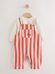 Red Baby Twill Dungarees and Bodysuit Set (0mths-2yrs) - Image 1 of 6