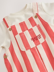 Red Baby Twill Dungarees and Bodysuit Set (0mths-2yrs) - Image 4 of 6