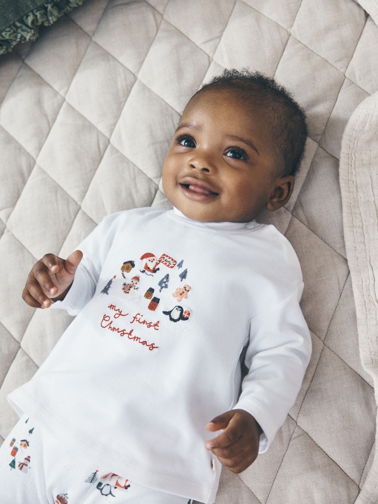 White My First Christmas Top and Leggings Baby Set (0-18mths) - Image 2 of 4 White My First Christmas Top and Leggings Baby Set (0-18mths) - Image 2 of 4