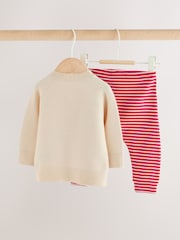 My First Christmas Embroidered Bear Knitted Jumper and Leggings Set (0mths-2yrs) - Image 4 of 10