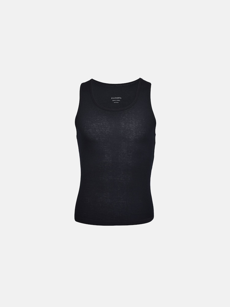 AllSaints Black Ribbed Tank Top 2 Pack - Image 2 of 10