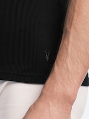 AllSaints Black Ribbed Tank Top 2 Pack - Image 9 of 10