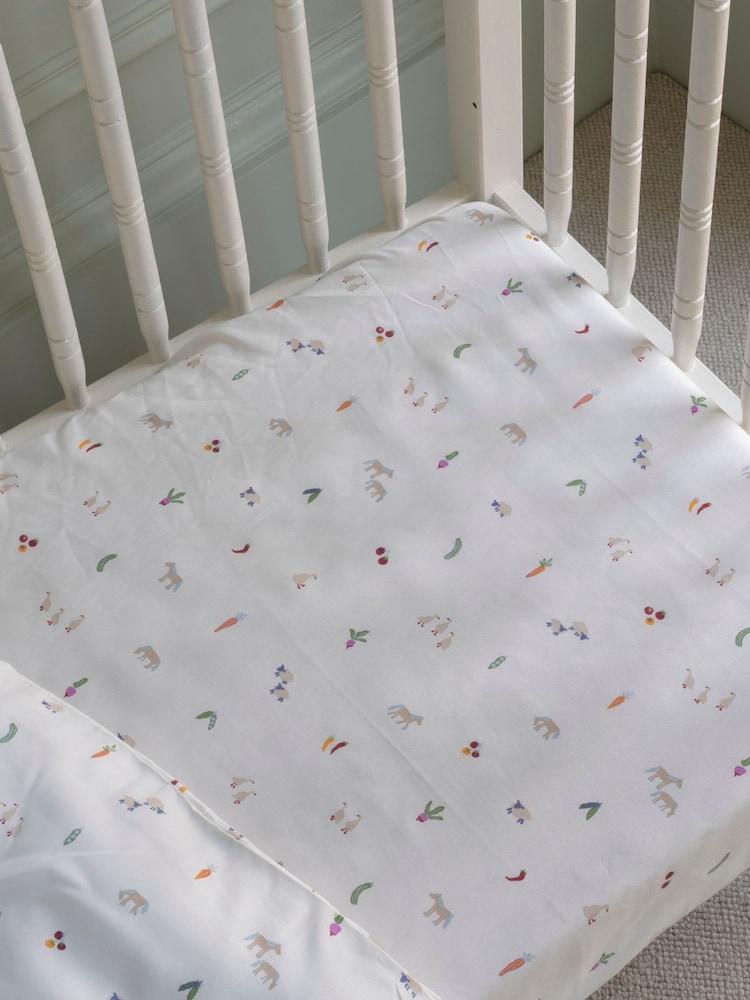 Avery Row Little Farm Cotbed Fitted Sheet - Image 1 of 5
