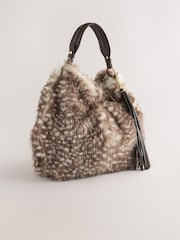 Animal Print Faux Fur Shoulder Bag - Image 1 of 5