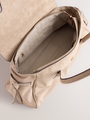 Camel Suedette Elongated Shoulder Bag - Image 3 of 5