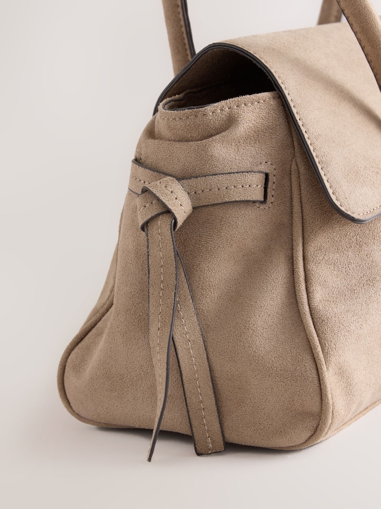 Camel Suedette Elongated Shoulder Bag - Image 5 of 5 Camel Suedette Elongated Shoulder Bag - Image 5 of 5