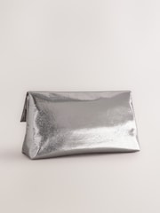 Silver Oversized Slouchy Clutch Bag - Image 2 of 5