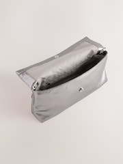 Silver Oversized Slouchy Clutch Bag - Image 3 of 5