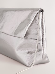 Silver Oversized Slouchy Clutch Bag - Image 4 of 5
