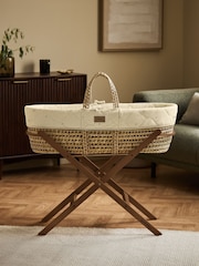The Little Green Sheep Flowers Quilted Moses Basket & Mattress - Image 3 of 7
