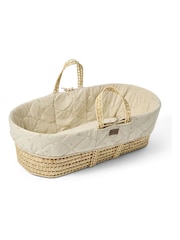 The Little Green Sheep Flowers Quilted Moses Basket & Mattress - Image 6 of 7