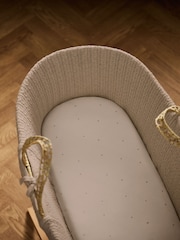 The Little Green Sheep 2 Pack Truffle Rice Print Moses Basket Sheets - Image 1 of 4