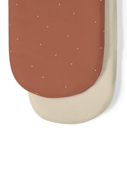 The Little Green Sheep 2 Pack Terracotta Rice Print Moses Basket Sheets - Image 3 of 4