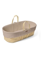 The Little Green Sheep Truffle Muslin Moses Basket & Mattress - Image 6 of 7