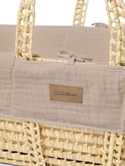 The Little Green Sheep Truffle Muslin Moses Basket & Mattress - Image 7 of 7