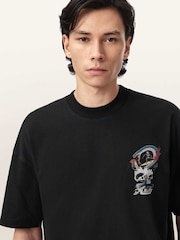 AllSaints Black Snakepit Short Sleeve Crew Neck T-Shirt - Image 3 of 7