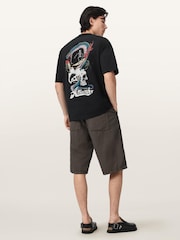 AllSaints Black Snakepit Short Sleeve Crew Neck T-Shirt - Image 6 of 7