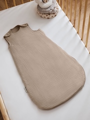 The Little Green Sheep Truffle Muslin 1.0 Tog Baby Sleeping Bag - Image 4 of 5