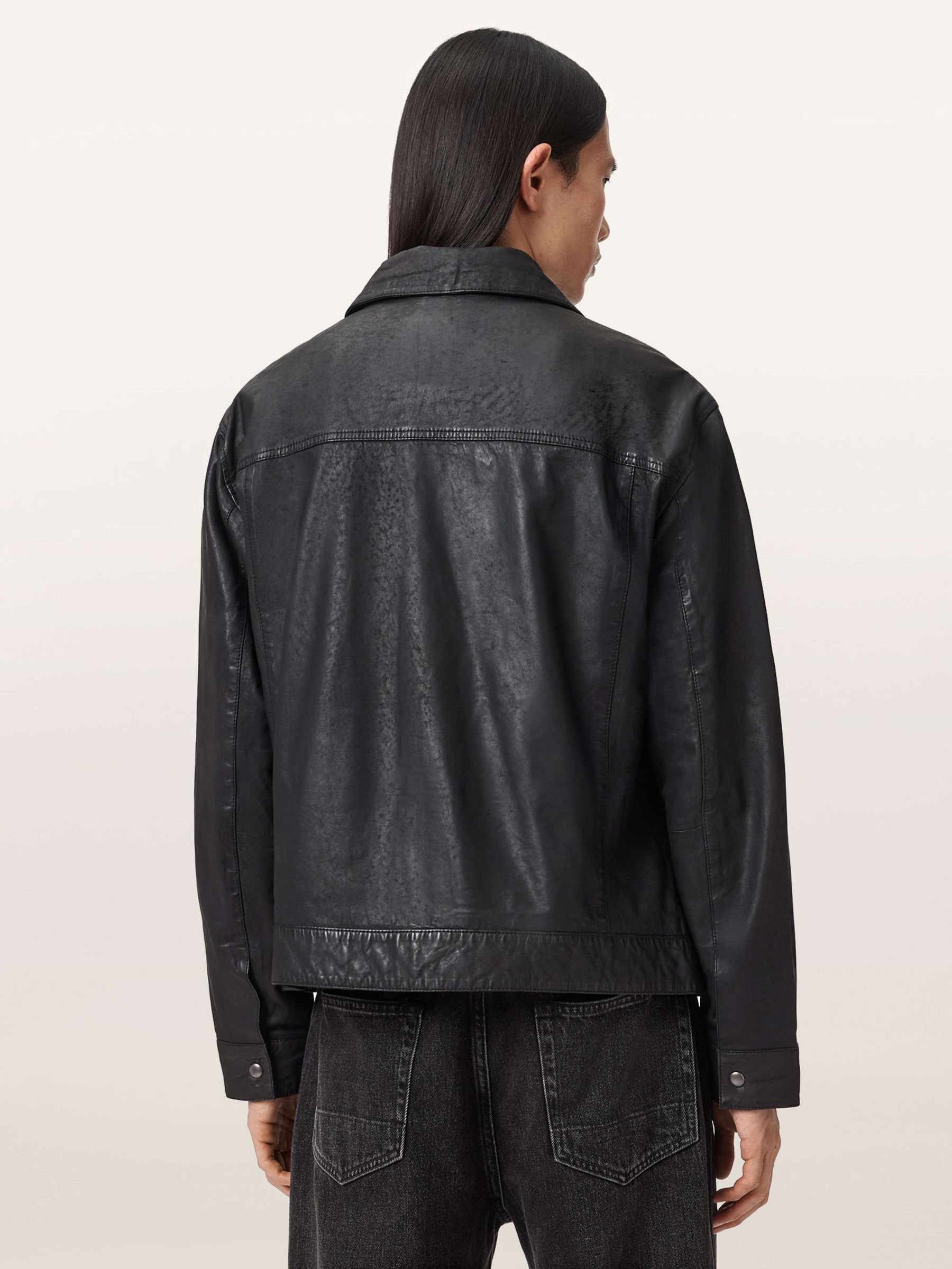 Buy AllSaints Black Shelton Leather Jacket from Next USA