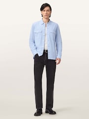 AllSaints Blue Spotter Long Sleeve Button Up Shirt - Image 2 of 6