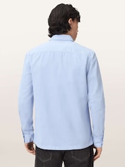 AllSaints Blue Spotter Long Sleeve Button Up Shirt - Image 4 of 6