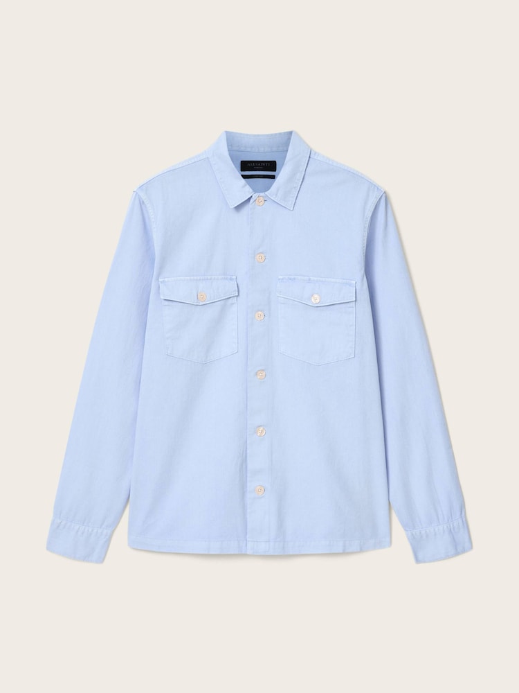AllSaints Blue Spotter Long Sleeve Button Up Shirt - Image 6 of 6