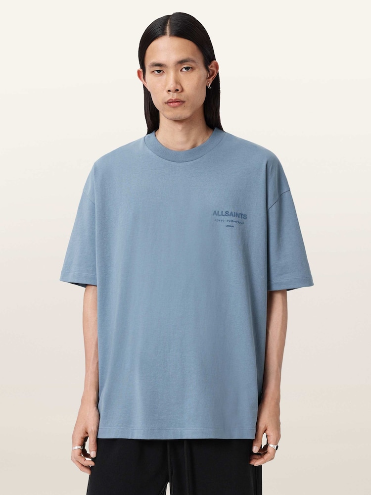 AllSaints Blue Xander Short Sleeve Crew Neck T-Shirt - Image 1 of 6