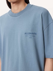 AllSaints Blue Xander Short Sleeve Crew Neck T-Shirt - Image 3 of 6