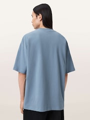 AllSaints Blue Xander Short Sleeve Crew Neck T-Shirt - Image 4 of 6