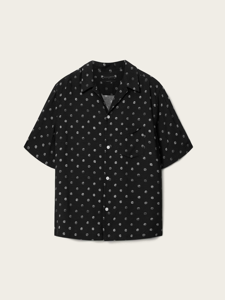 AllSaints Black Upton Short Sleeve Shirt - Image 6 of 6