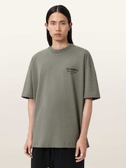 Allsaints חולצת טי עם צווארון עגול ושרוולים קצרים, דגם Xander - תמונה 1 מתוך 6