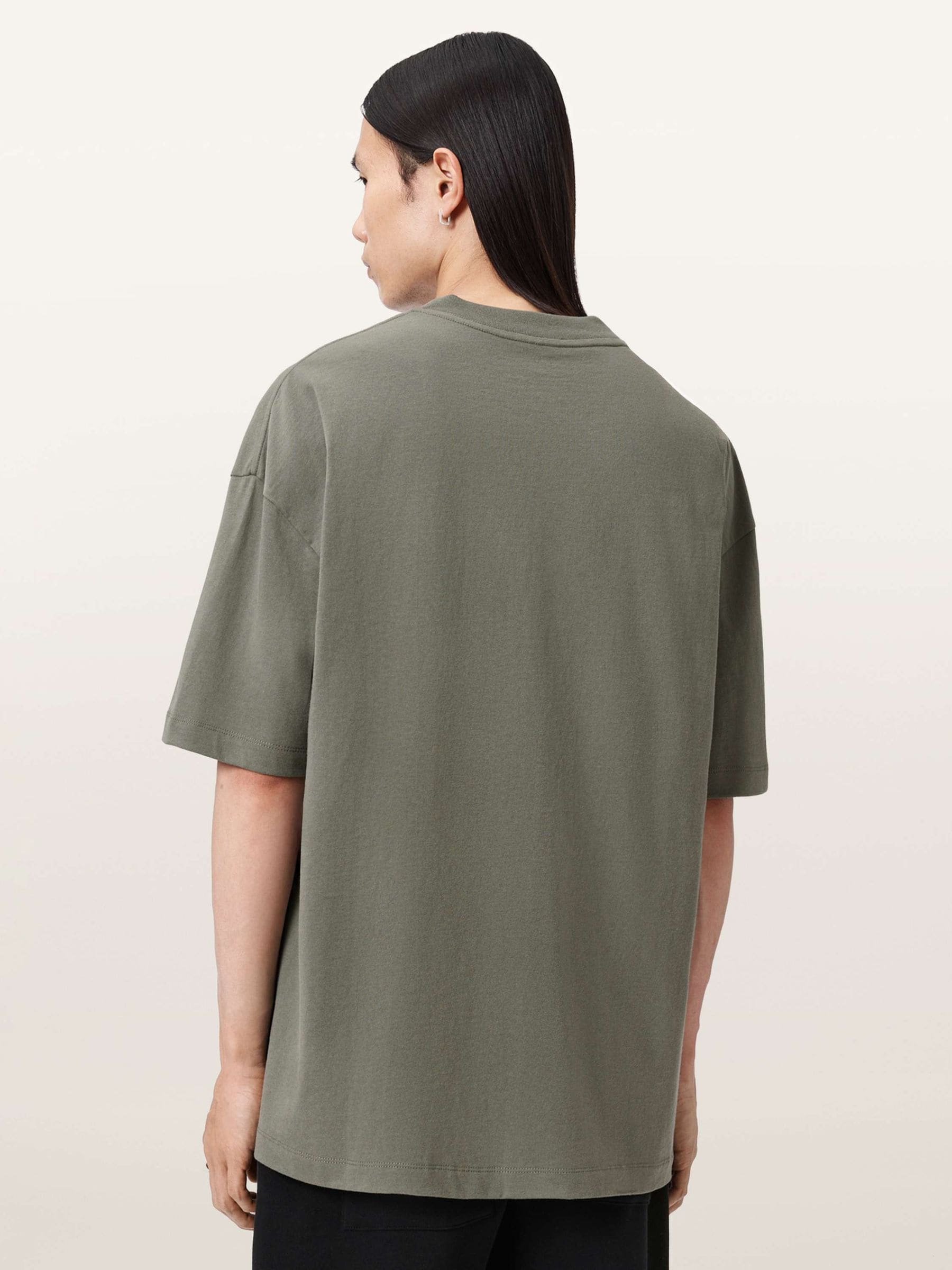 Buy AllSaints Dark Green Xander Short Sleeve Crew T-Shirt from