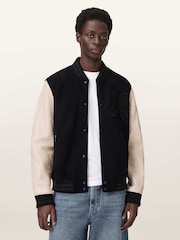 AllSaints Black Holloway Bomber Jacket - Image 1 of 7