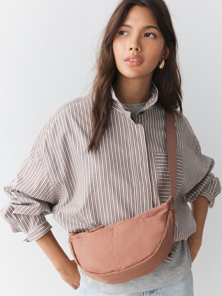 Pink Nylon Sling Cross-Body Bag - Image 1 of 3 Pink Nylon Sling Cross-Body Bag - Image 1 of 3