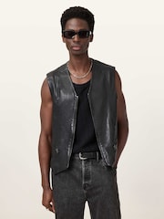 AllSaints Black Davies Waistcoat - Image 10 of 11