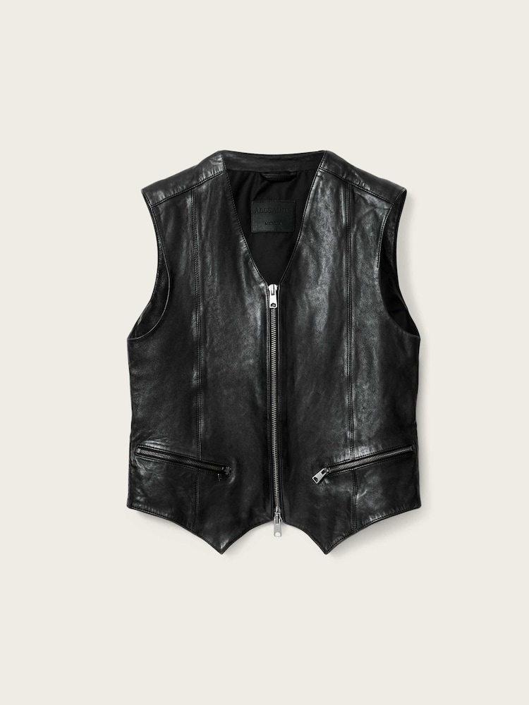 AllSaints Black Davies Waistcoat - Image 11 of 11