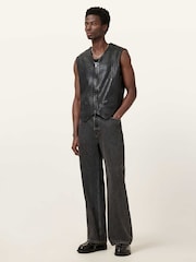 AllSaints Black Davies Waistcoat - Image 3 of 11