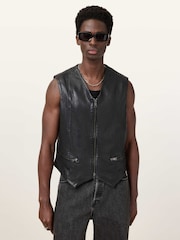 AllSaints Black Davies Waistcoat - Image 8 of 11