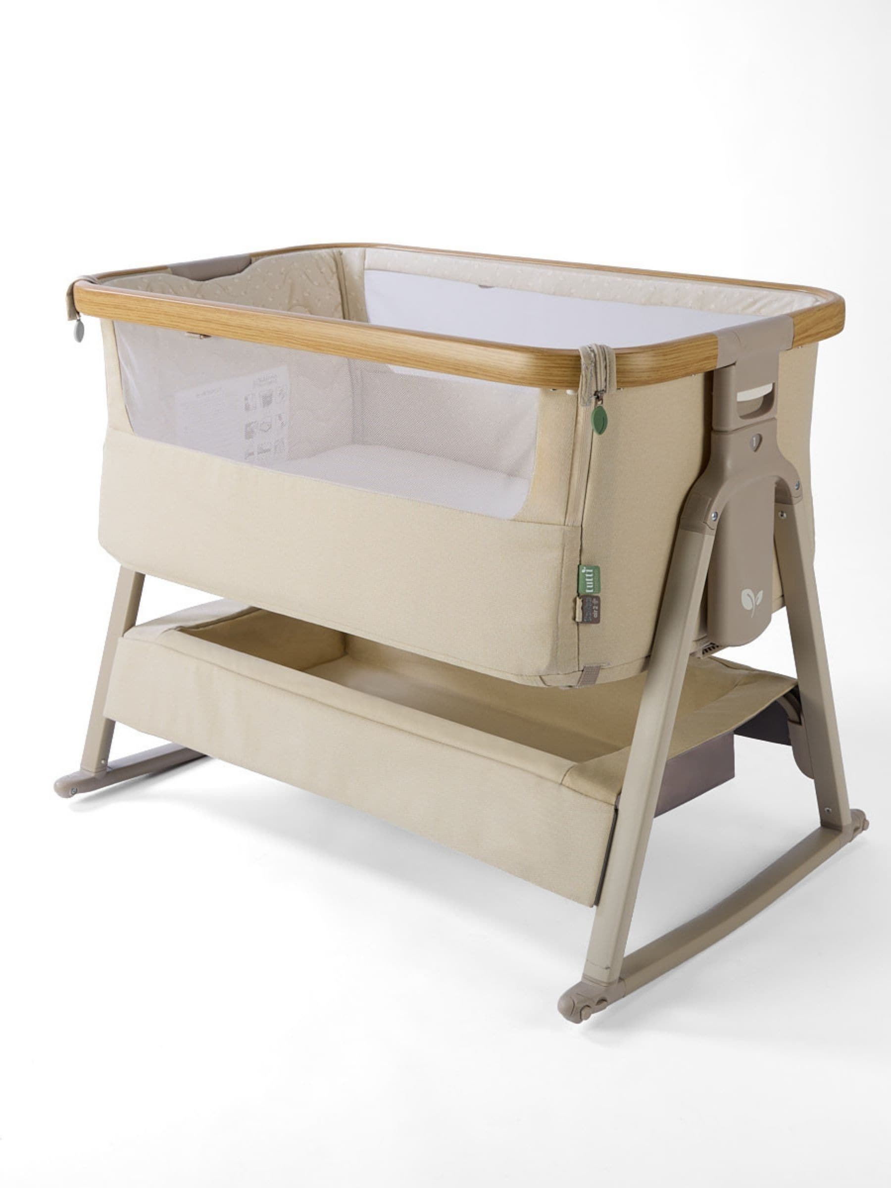 Tutti Bambini Unisex Infant Toasted Oak Sand Cozee Air2 Bedside Crib - Image 1