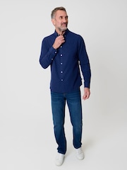 Saltwell Blue Linen Rich Long Sleeve Shirt - Image 3 of 6