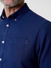 Saltwell Blue Linen Rich Long Sleeve Shirt - Image 4 of 6