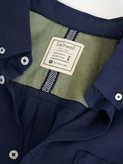Saltwell Blue Linen Rich Long Sleeve Shirt - Image 5 of 6